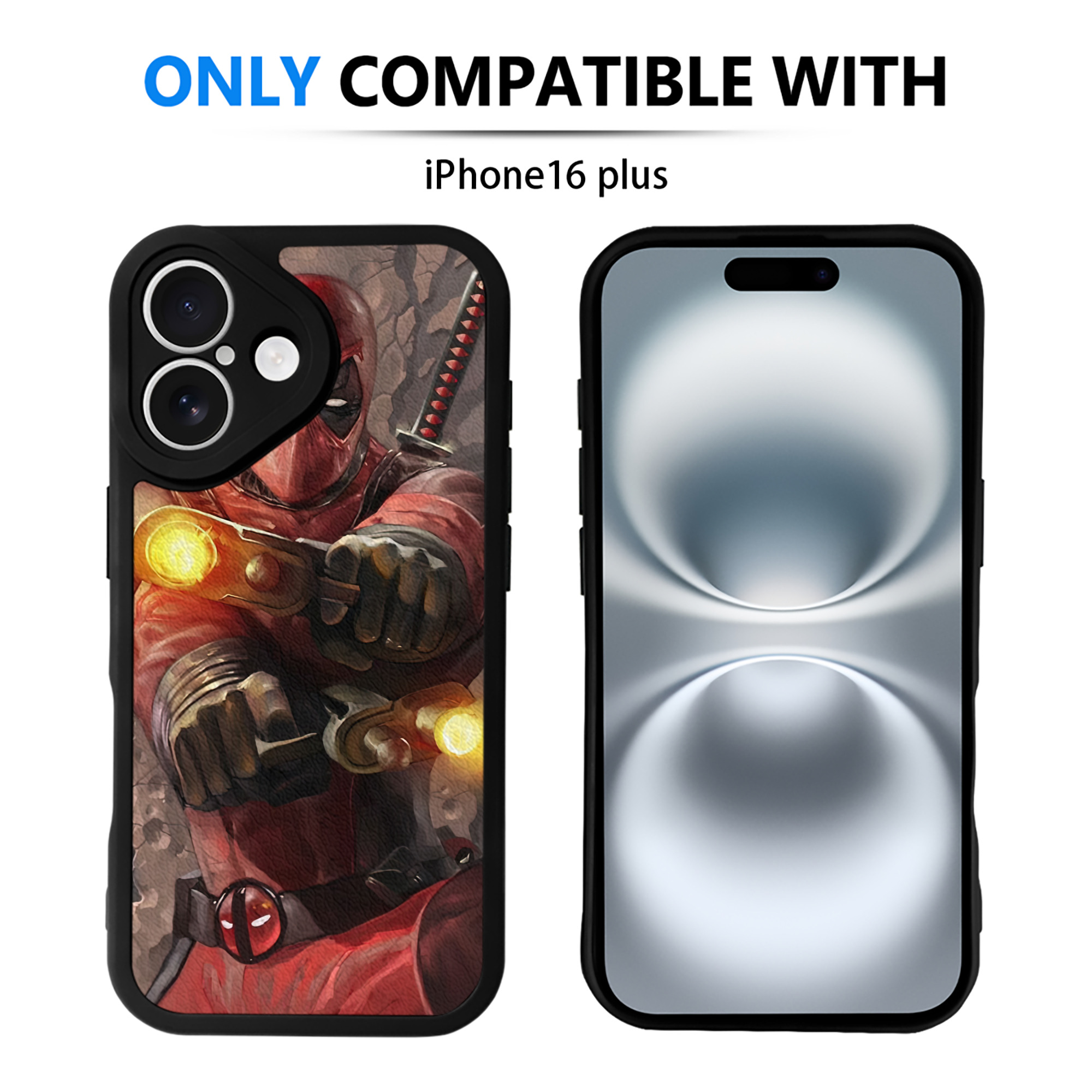 （画像用） Deadpool デッドプール 【iPhone 16シリーズ対応】シリコンスマホケース（レザー調） 材質：シリコン